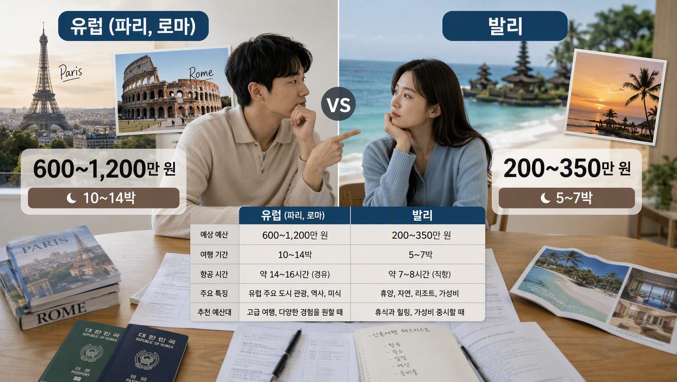유럽신혼여행 추천 유럽과 동남아 비용 비교부터 추천지까지