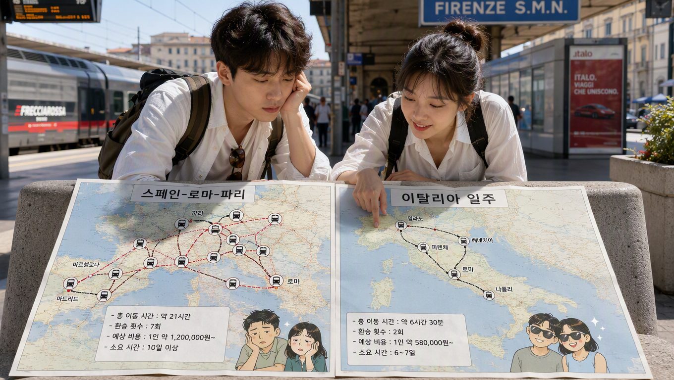 스페인 로마 파리 루트가 유럽신혼여행 코스로 적합한가요?
